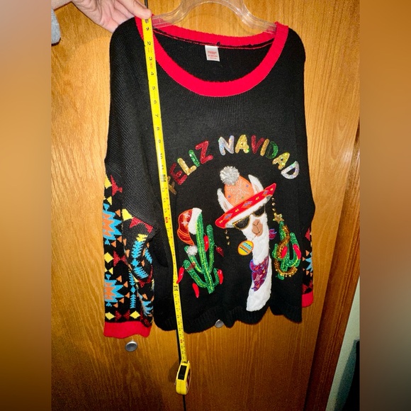 Holiday Time Feliz Navidad Llama Women’s Ugly Christmas Sweater 2X (20W-22W)SOLD - Picture 6 of 7